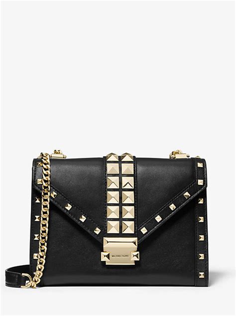 Whitney Large Studded Leather Convertible bag 